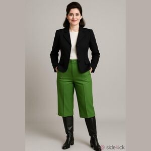 Vintage Kelly Green Saragango Collection  Coutour  Dress Gaucho  Pants